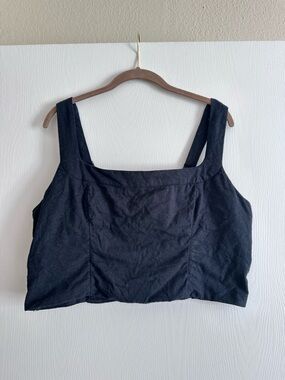 Abercrombie linen blend Crop Tank Top